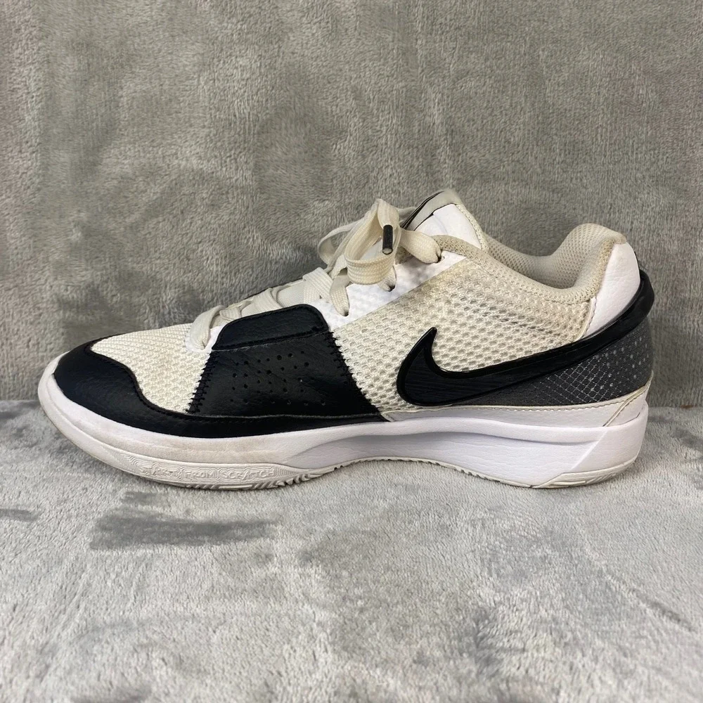 Nike Ja 1 Scratch 2.0 Mens Sz 6.5 Black White Basketball‎ Sneakers FQ4796-101